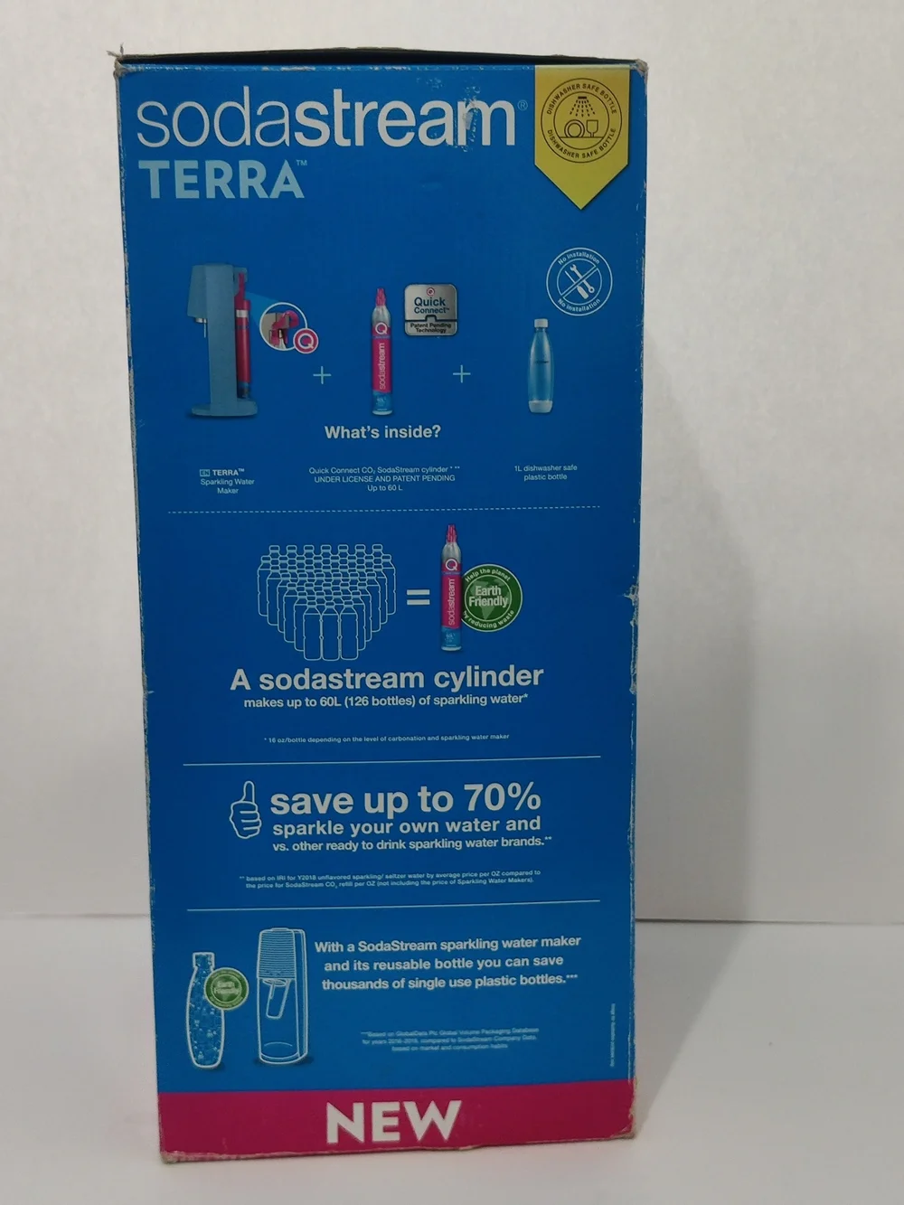 new no warranty Soda Stream Terra Classic Cordless Sparkling Water Maker